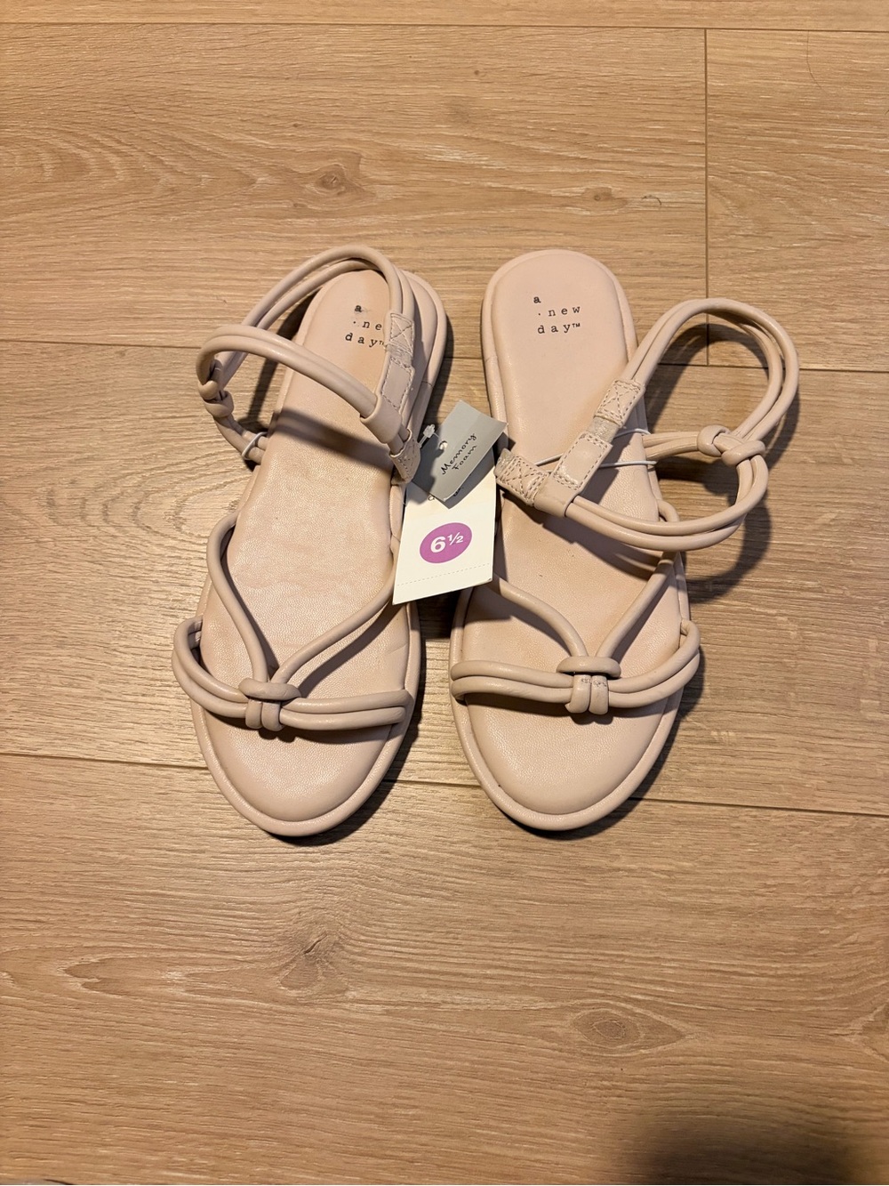a new day Blush Knot-Strap Ankle Tie Sandals